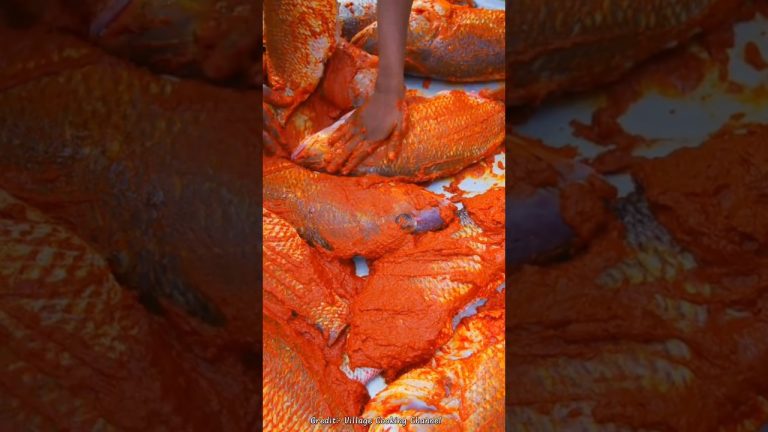 Full Fish grill roast recipe in Village style #fishrecipe #fishcutting #youtubeshorts #shorts