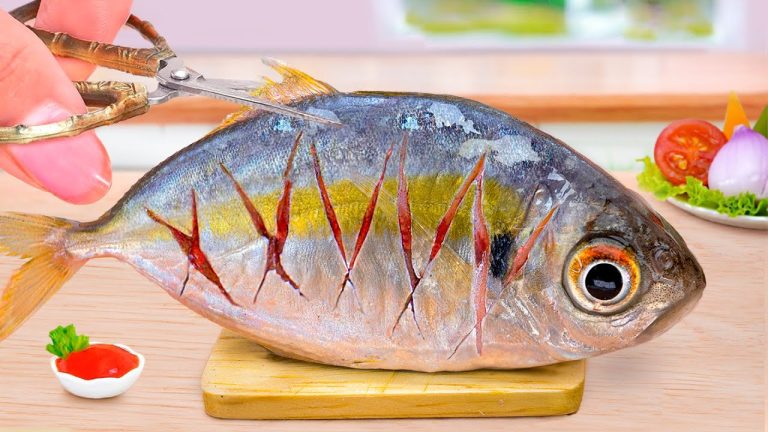 Yummy Miniature Grilled Fish with BBQ Sauce Idea in Mini Kitchen – ASMR Cooking Mini Food