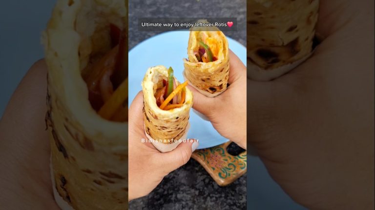 ✨️🤌🌯 Egg-citing Rolls | Leftover roti egg roll recipe #shorts #eggroll