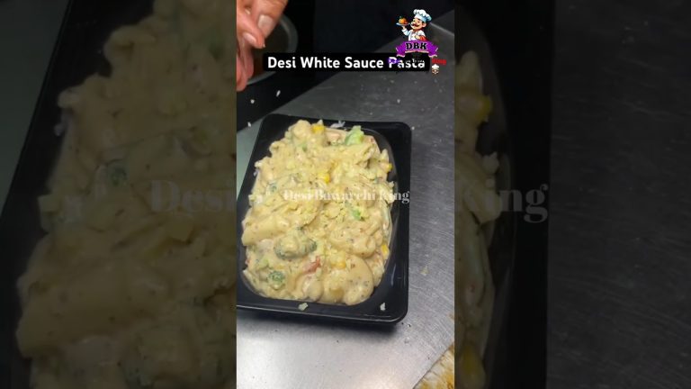😋 Desi White Sauce Pasta 🍝 #shorts #shortsfeed #youtubeshorts