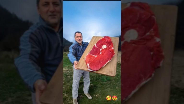 Cooking_Tier_1_Prime_Steak_on_a_SALT_ROCKIn the beautiful mountains#villagecooking