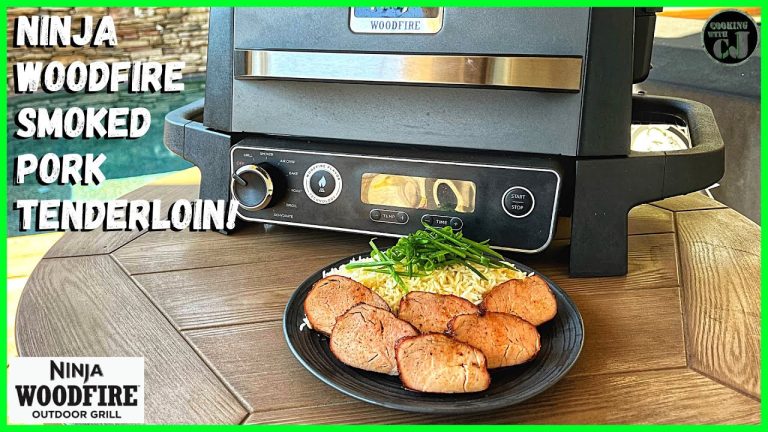 NINJA WOODFIRE OUTDOOR GRILL SMOKED PORK TENDERLOIN! Ninja Woodfire Grill Recipe!
