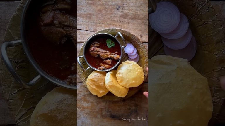 Chicken Curry with Puri – Kanuma special, mouth-watering delight! #homechef #food #chickencurry