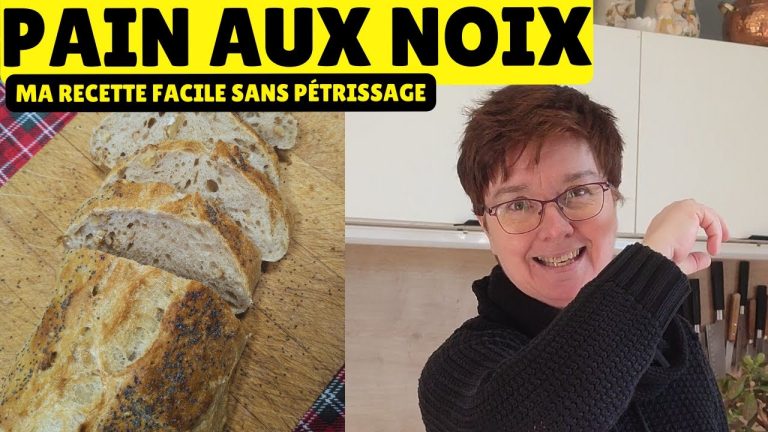 👍PAIN AUX NOIX ⭐ma recette préférée sans pétrissage, sans robot une recette facile, mie bien aérée 😊