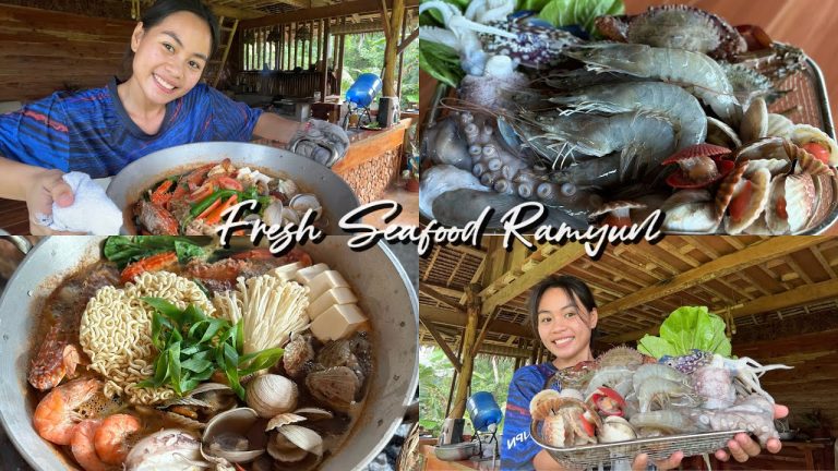 Let's make Seafood Ramyun with fresh Ingredients in the Countryside – Philippines