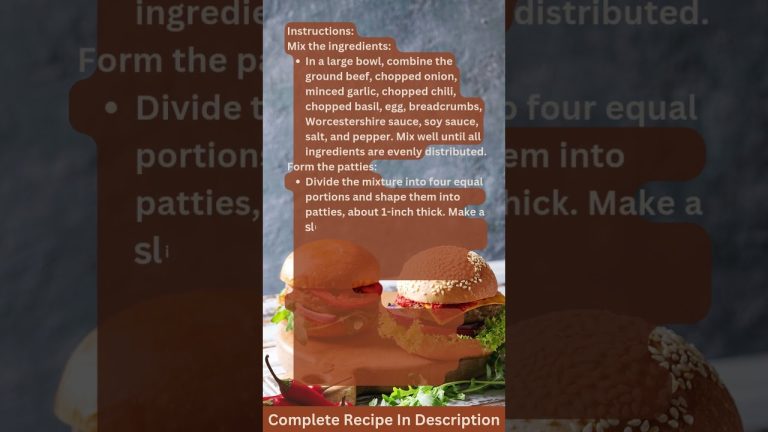 Hamburgers with Chilli and Basil Recipe by What Shall I Cook