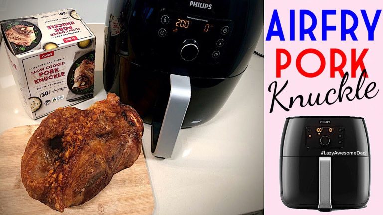 Air fried slow cooked PORK KNUCKLE with crispy skin in Philips Air fryer xxl – Coles Store bought