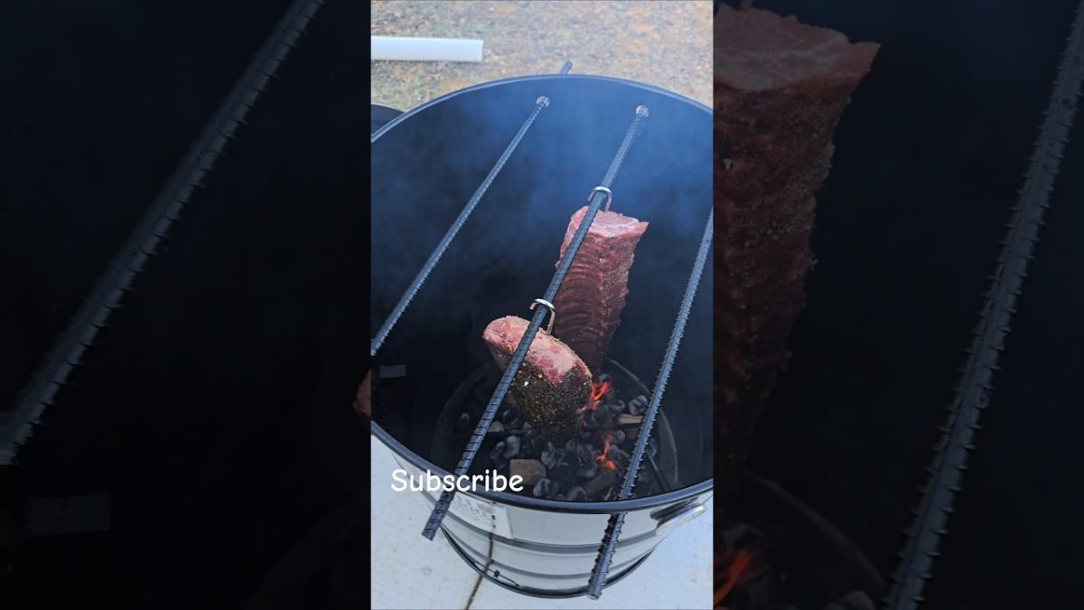 Drum smoker, ribs and brisket point. #bbq #smokegrill #grill