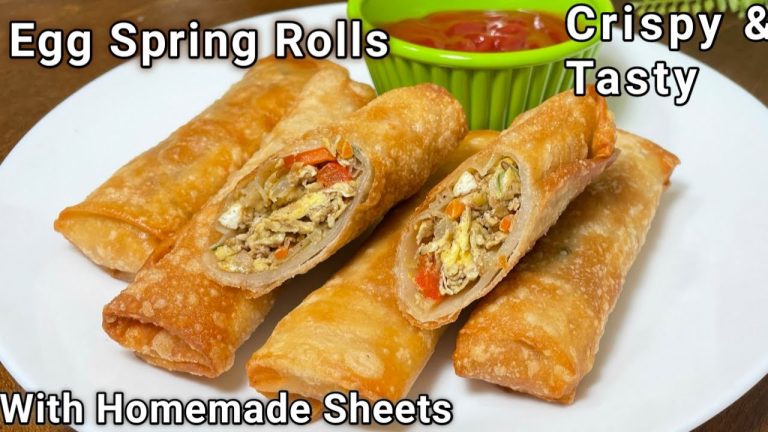 Egg Spring Roll Recipe with homemade spring roll sheets | Crispy & Crunchy Spring Rolls | Egg Rolls