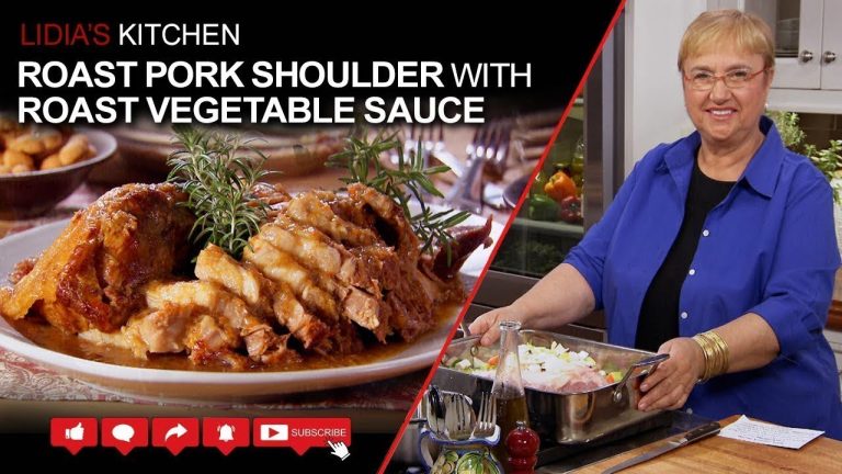 Roast Pork Shoulder with Roasted Vegetable Sauce