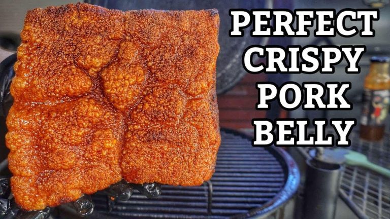 Crispy Pork Belly Recipe in a Charcoal BBQ