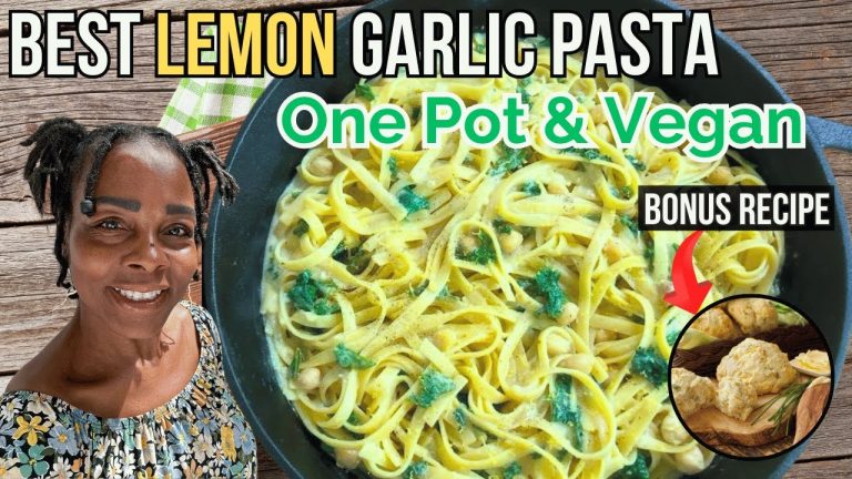 The BEST Lemon Garlic Pasta Recipe You’ll Ever Make! (One Pot & Vegan)
