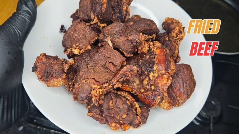 HOW TO MAKE FRIED BEEF | HOW TO MAKE DRIED MEAT AT HOME FROM SCRATCH | FRIED BEEF RECIPE NIGERIAN