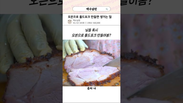 오븐으로 풀드포크 만들면?