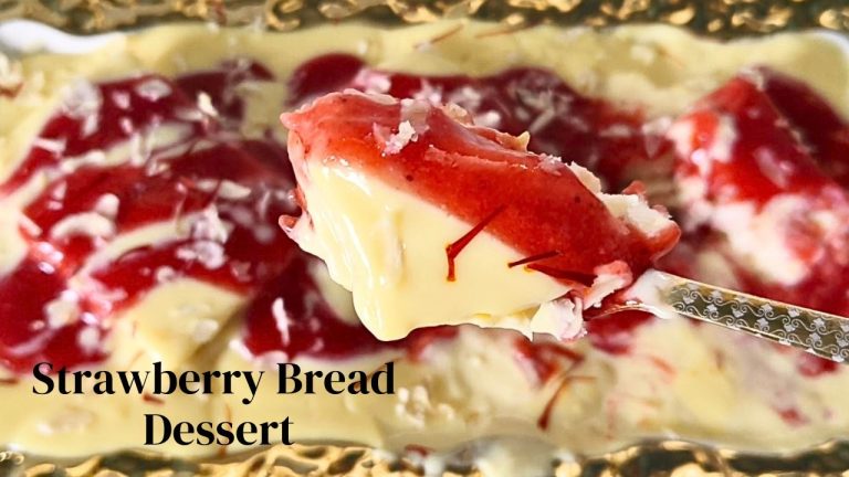 Delicious Strawberry Custard Bread Dessert Recipe / How to make Strawberry Dessert