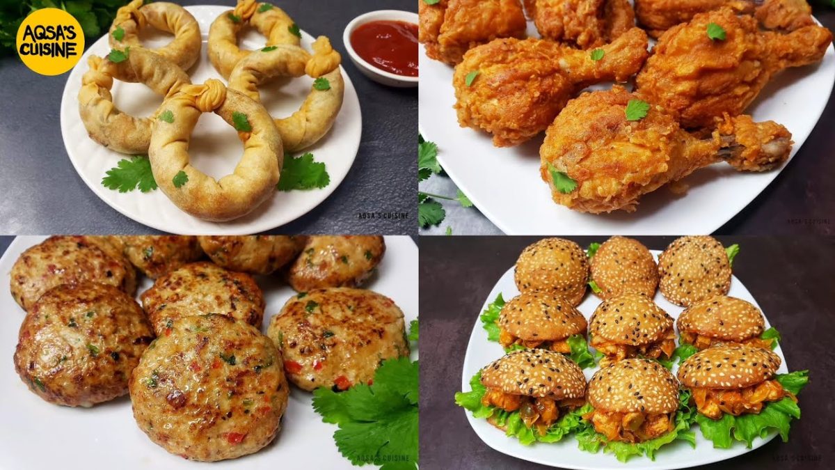 Iftar Recipes, Chicken Cheese Kabab, Zinger Chicken Bites, Ring Roll, Fried Chicken Ramadan Recipes