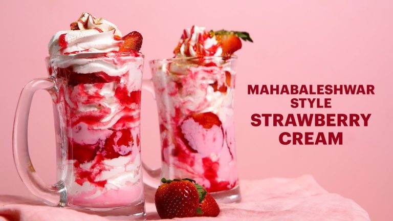 Mahabaleshwar Style Strawberry Cream | Strawberry Cream Recipe | Valentine's Day Special Recipes