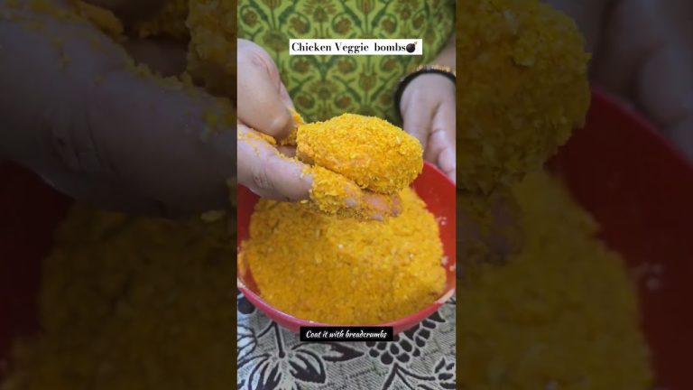 Chicken veggie bombs #shorts #cheesy #snacks #chicken #puffs