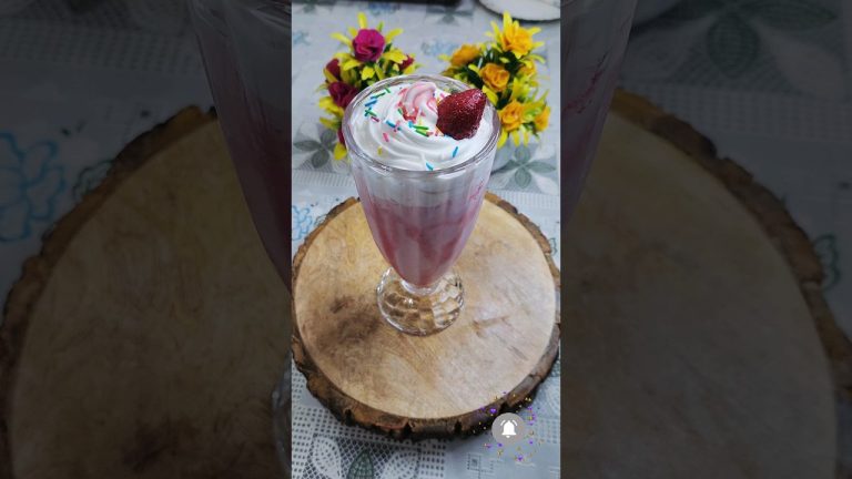 Decadent Strawberry Milkshake #shorts #strawberry #milkshake