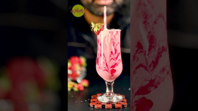 Strawberry Milk Shake Recipe ASMR  #shorts #recipe #asmr #strawberry #viralshorts