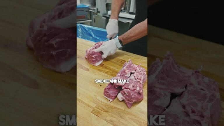 Whole pork butts have the perfect fat-to-trim ratio for making bratwursts! 🔥🐖 #shorts