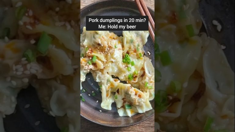 Super Quick Pork Dumplings – Recipe ⤵️ #cooking #dumplings
