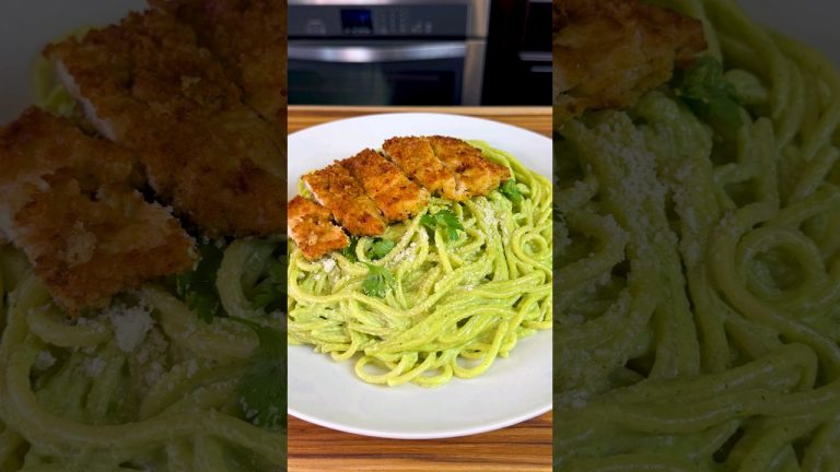 Creamy Spaghetti Verde Poblano Recipe #shorts