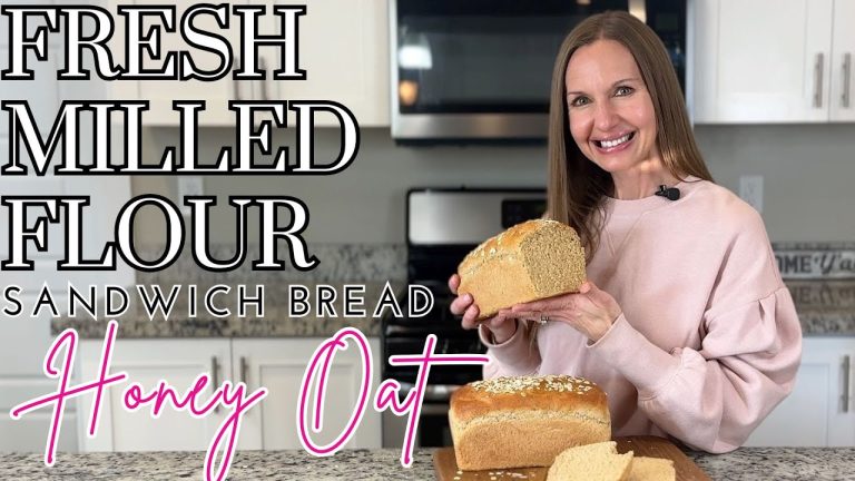 Fresh Milled Flour Sandwich Bread Recipe FMF Honey Oat Bread Freshly Milled Wheat Bread Tutorial