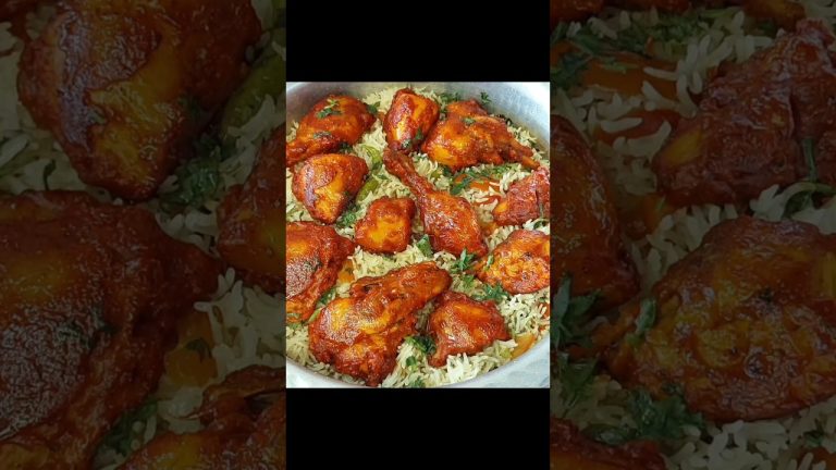 Fried chicken pulao recipe – Dawat Special Fried Chicken Pulao platter – new pulao recipe
