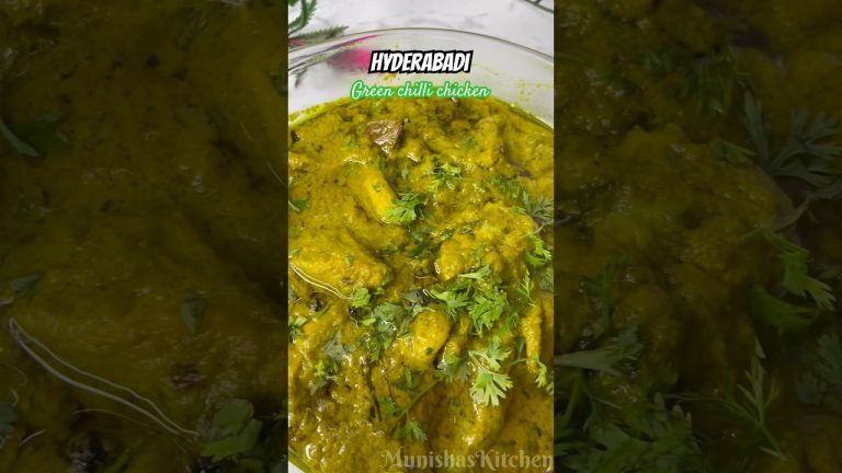 Hyderabadi Green Chilli Chicken 💚 Full Recipe link 👆