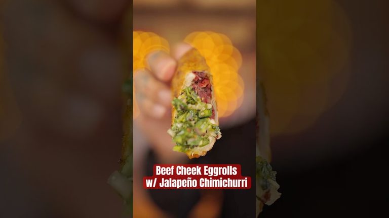 Beef Cheek Egg Rolls w/ Jalapeño Chimichurri #tftibbq #eggrolls #eggrollrecipe #chimichurri