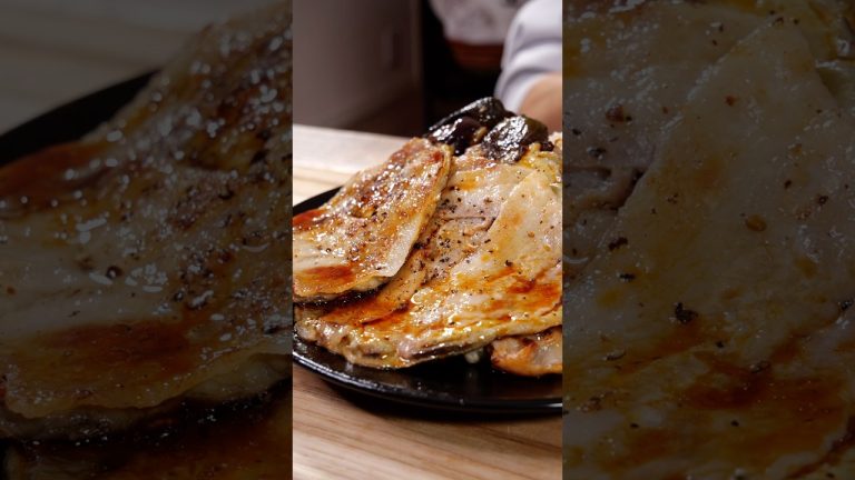 Grilled eggplant and pork #food