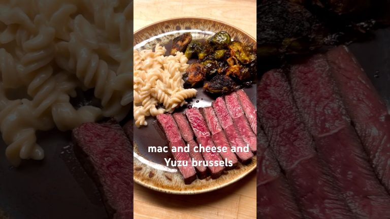 Mac n Cheese & Yuzu Brussels #tasty #recipe #dinner #cooking #nutritious