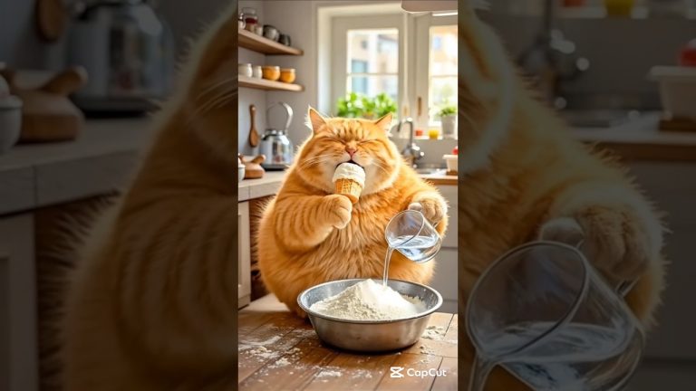 Today's recipe: Seafood dumplings #recipes #cutecat #ai