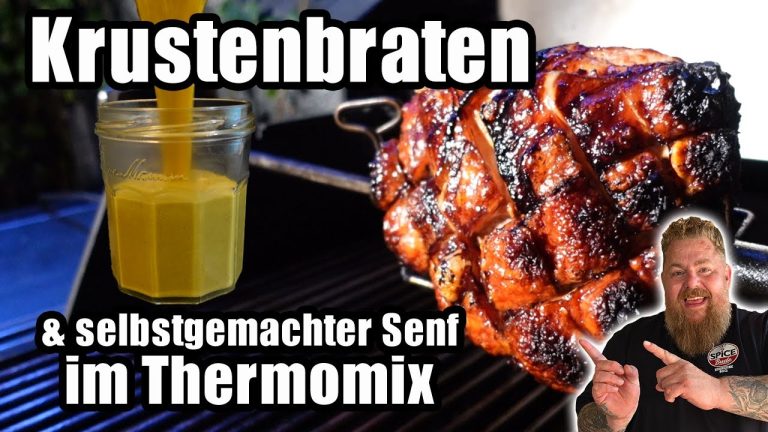 Krustenbraten vom Grill mit selbstgemachtem Senf im Thermomix