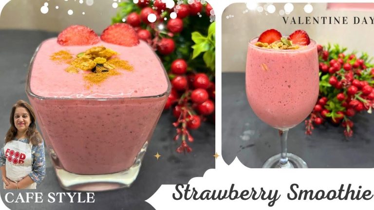 Strawberry Smoothie | Smoothie Recipe |Healthy Weight Loss Breakfast Smoothie | Refreshing Smoothie