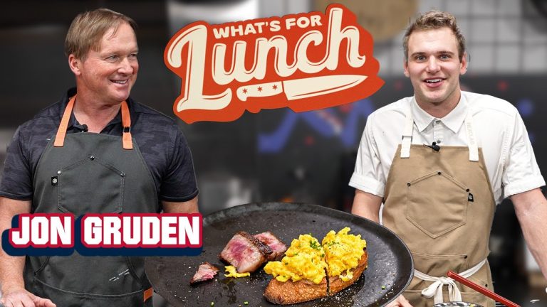 Teaching Jon Gruden How To Make The BEST Steak and Egg Breakfast | What's For Lunch