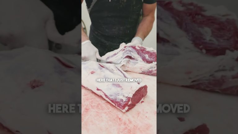 Removing the spinalis off of a beef rib section. 🔪 #shorts