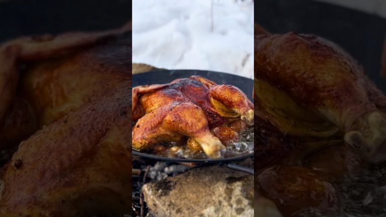 fried whole chicken recipe #cooking #bushcooking #chickenrecipes #outdoorcooking #chickendishes