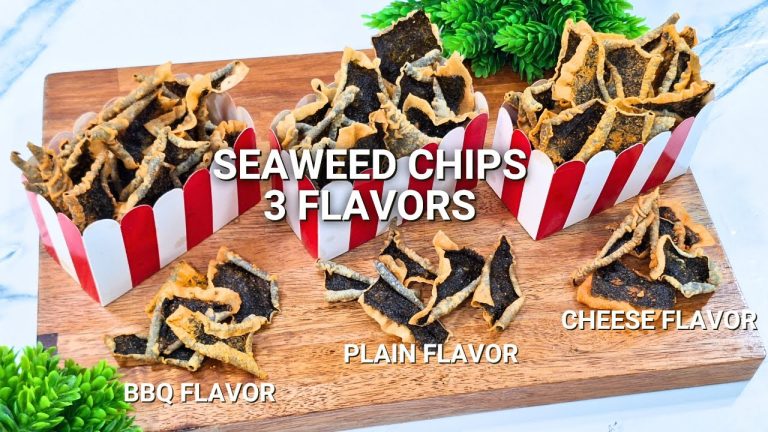 Seaweed Chips with 3 Flavors (Plain, Cheese and BBQ) – A Perfect Snack & Business Idea.