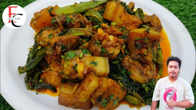 PORK DRY FRY WITH MUSTARD LEAVES | PORK FRY WITH LAAI XAAK | ASSAMESE PORK DRY FRY RECIPE