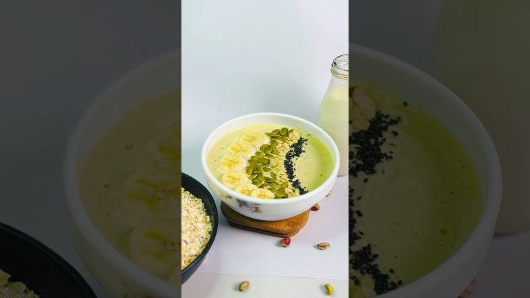 Smoothie Bowl for Weight Loss ASMR | Oats Smoothie #recipe #shorts  #asmrcooking #smoothie