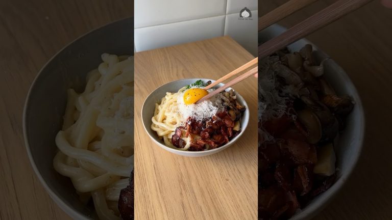 Fideos Udon a la Carbonara 🤤