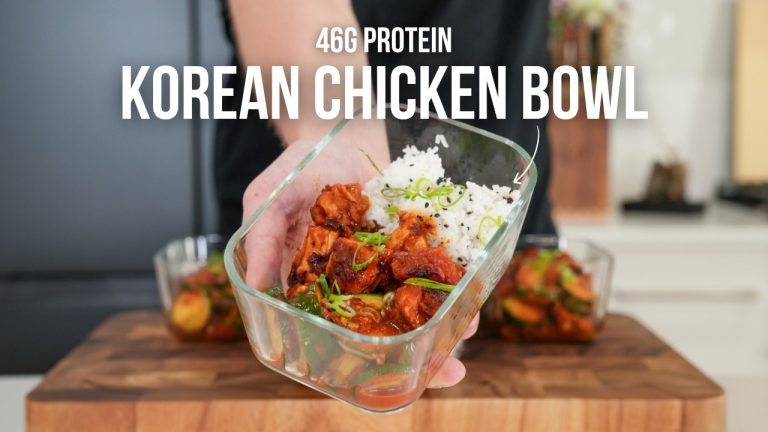 HIGH PROTEIN Korean Chicken Rice Bowl Meal Prep
