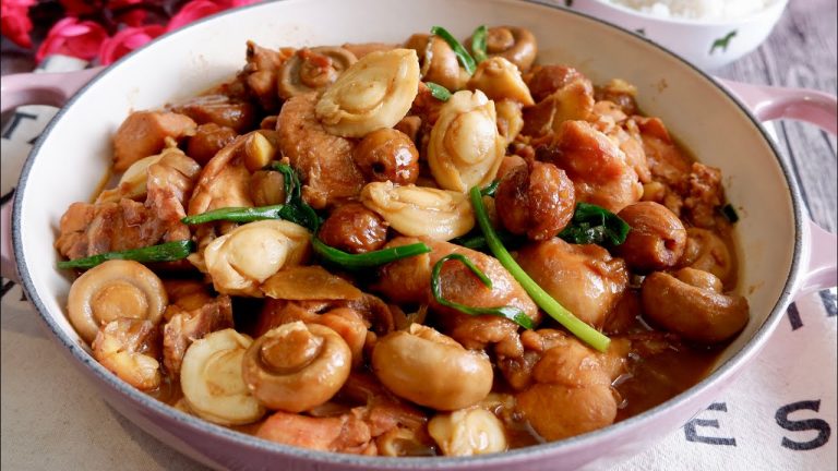 Zero-skill CNY Recipe: Braised Chestnut Chicken with Abalone 鲍鱼栗子焖鸡 Chinese Lunar New Year Stew Dish
