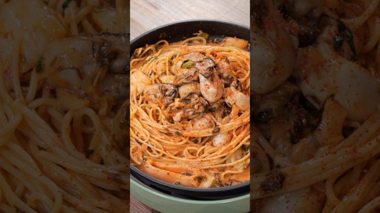 Oyster kimchi pasta #food