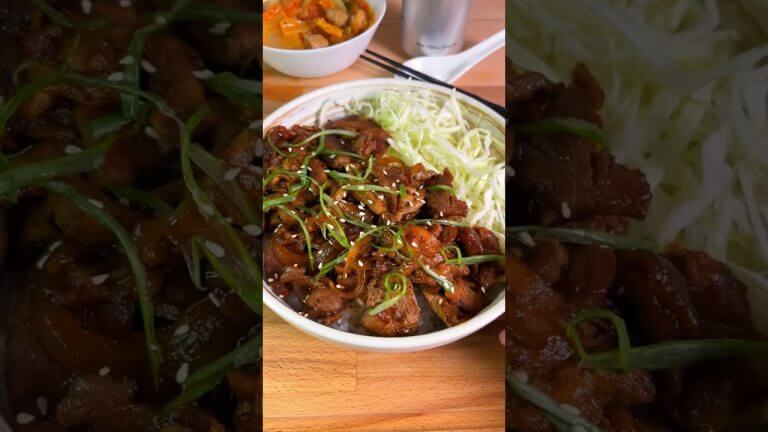 Japanese Ginger Pork Ricebowl – easy 20 minute meal! #shorts