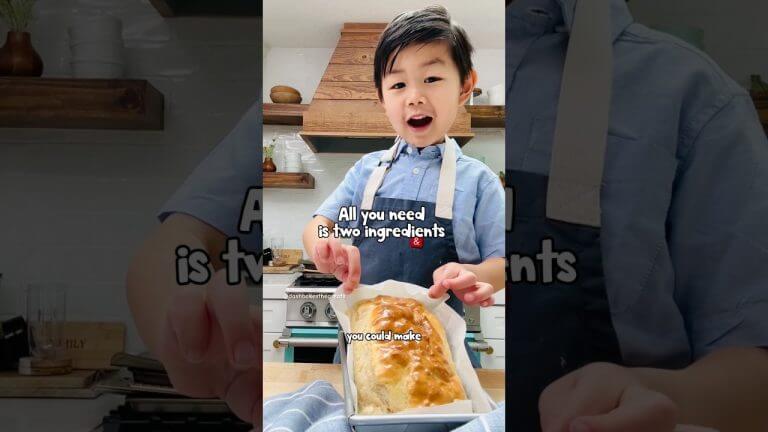Throwback to 3 yr old Dash making Two Ingredients Bread! 🍞 #kidchef #kidsbaker