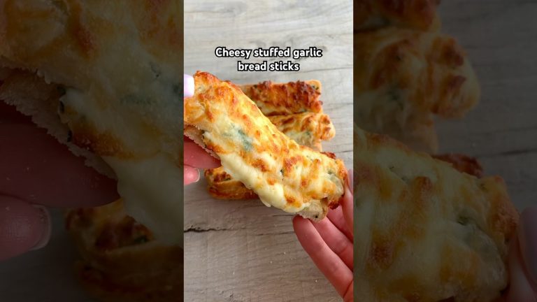 Cheesy stuffed garlic bread sticks