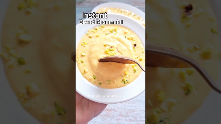 🫠🤌Quick & Easy Dessert recipe! | Instant Bread ki Rasmalai | Indian sweet #shorts #dessert